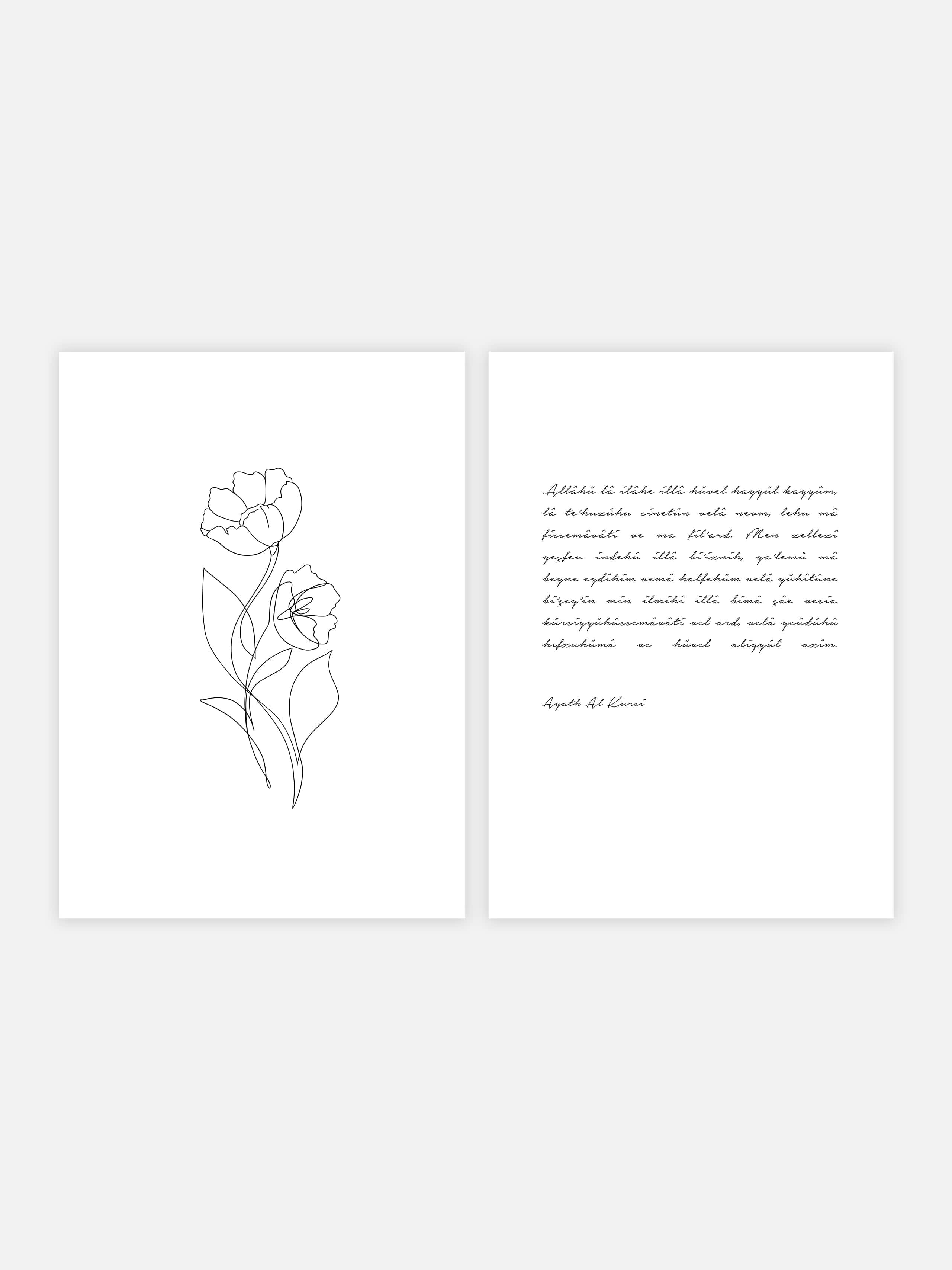 Typography & Line Art Flower Set