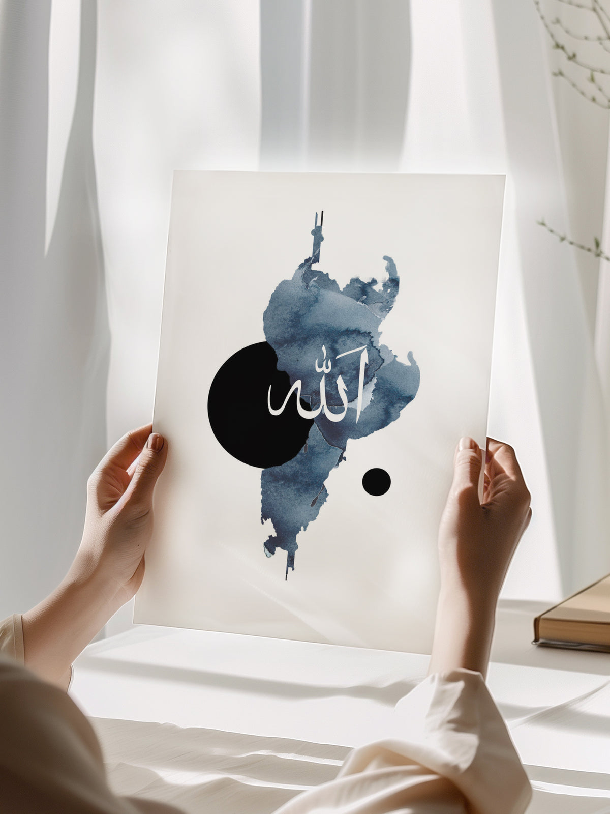 Watercolor Blue Allah Poster